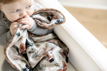 Load image into Gallery viewer, Brown Woodland Animal Lovey Blanket with Name