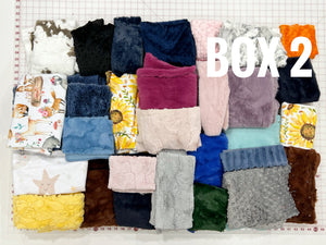 Minky Fabric Scrap Box - Shannon Fabrics Luxe, Print and Dot Minky