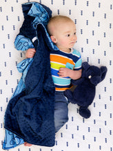 Load image into Gallery viewer, Blue Truck and Cars Personalized Baby Boy Blanket