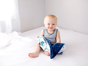 Adventure Awaits Navy Personalized Lovey Blanket