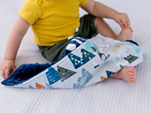 Load image into Gallery viewer, Adventure Awaits Navy Personalized Lovey Blanket