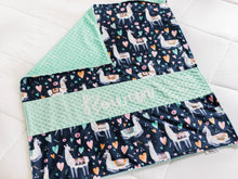 Load image into Gallery viewer, Llama Personalized Minky Blanket