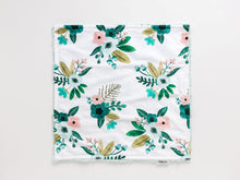 Load image into Gallery viewer, Aqua Floral Lovey Blanket with Name