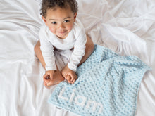 Load image into Gallery viewer, Rainbow Baby Personalized Lovey Blanket with Custom Color on Back