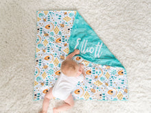 Load image into Gallery viewer, Bumble Bee Baby Blanket with Personalized Name