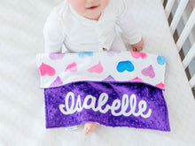Load image into Gallery viewer, Hearts Personalized Lovey Blanket