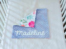 Load image into Gallery viewer, Lavender Floral Personalized Lovey Blanket