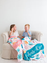 Load image into Gallery viewer, Coral Monsters Personalized Baby Girl Blanket