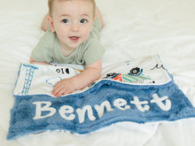 Load image into Gallery viewer, Construction Lovey Blanket with Name