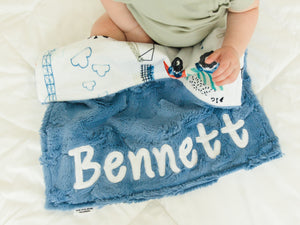 Construction Lovey Blanket with Name
