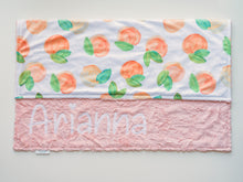 Load image into Gallery viewer, Georgia Peach Fur Blanket with Personalized Name