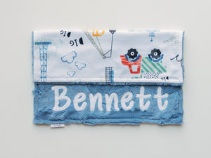 Construction Lovey Blanket with Name