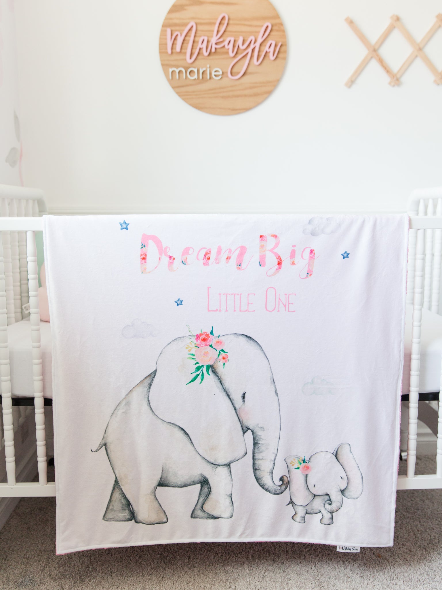 Personalized Elephant Baby Blanket Elephant Nursery Baby 