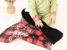 Load image into Gallery viewer, Snowflake Buffalo Plaid Personalized Lovey Blanket