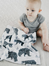 Load image into Gallery viewer, Gray Bears Personalized Lovey Blanket