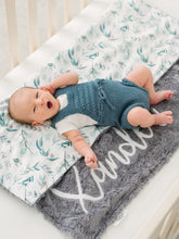Load image into Gallery viewer, Eucalyptus Blanket Baby Blanket with Personalized Name