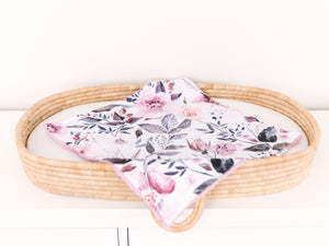 Dusty Rose Floral Lovey Blanket with Name