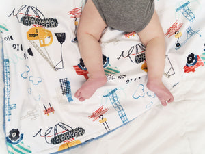 Construction Trucks Personalized Baby Blanket