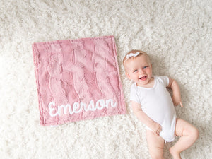 Personalized Rose Eucalyptus Small Lovey Blanket