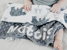 Load image into Gallery viewer, Gray Bears Personalized Lovey Blanket