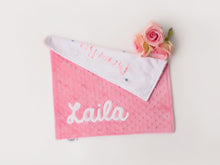 Load image into Gallery viewer, Pink Elephant Personalized Lovey Blanket