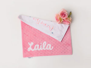 Pink Elephant Personalized Lovey Blanket