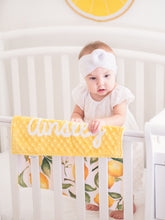 Load image into Gallery viewer, Yellow Lemons Personalized Lovey Blanket