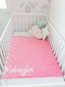 Pink Elephant Personalized Baby Blanket