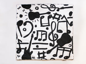 Music Notes and Guitar Personalized Lovey Blanket