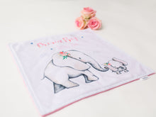 Load image into Gallery viewer, Pink Elephant Personalized Lovey Blanket