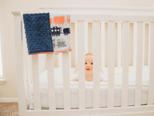 Load image into Gallery viewer, Navy Train Personalized Lovey Blanket