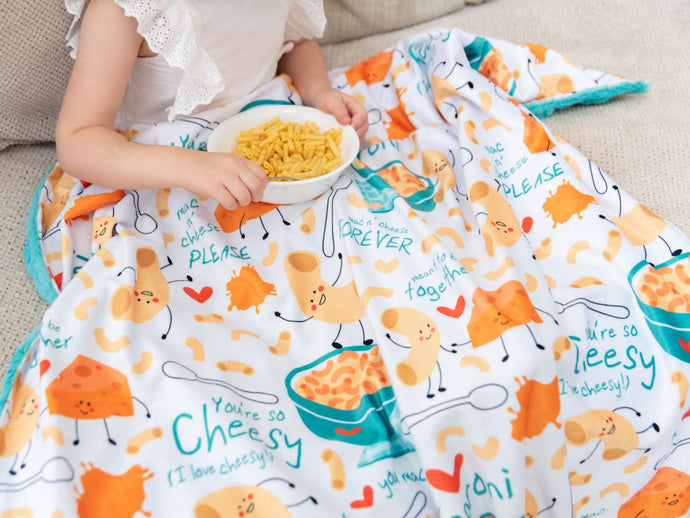 Mac and Cheese Blanket with Personalized Name