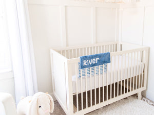 Blue Striped Lovey Blanket with Name