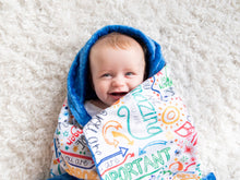 Load image into Gallery viewer, Positive Affirmations Personalized Baby Boy Blanket