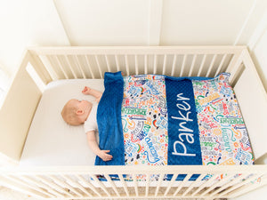Positive Affirmations Personalized Baby Boy Blanket