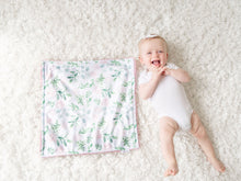 Load image into Gallery viewer, Personalized Rose Eucalyptus Small Lovey Blanket